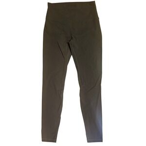 HeyNuts High Waisted Athletic Leggings Olive Green Yoga Pants 7/8 Length Sporty